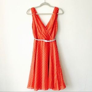 Nine West Orange Polka Dot Dress